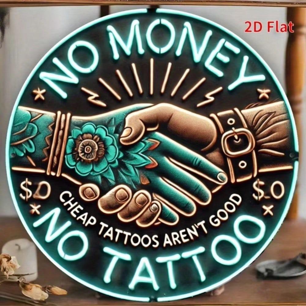 Metal Sign Tattoo Studio Decor Neon Style Art for Shop Wall Display