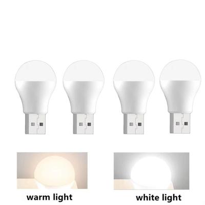 4 ks USB zásuvková lampa Počítač Mobilní napájení nabíjení USB Malá kniha lampy LED Ochrana očí Světlo na čtení Malé kulaté světlo Noční světlo