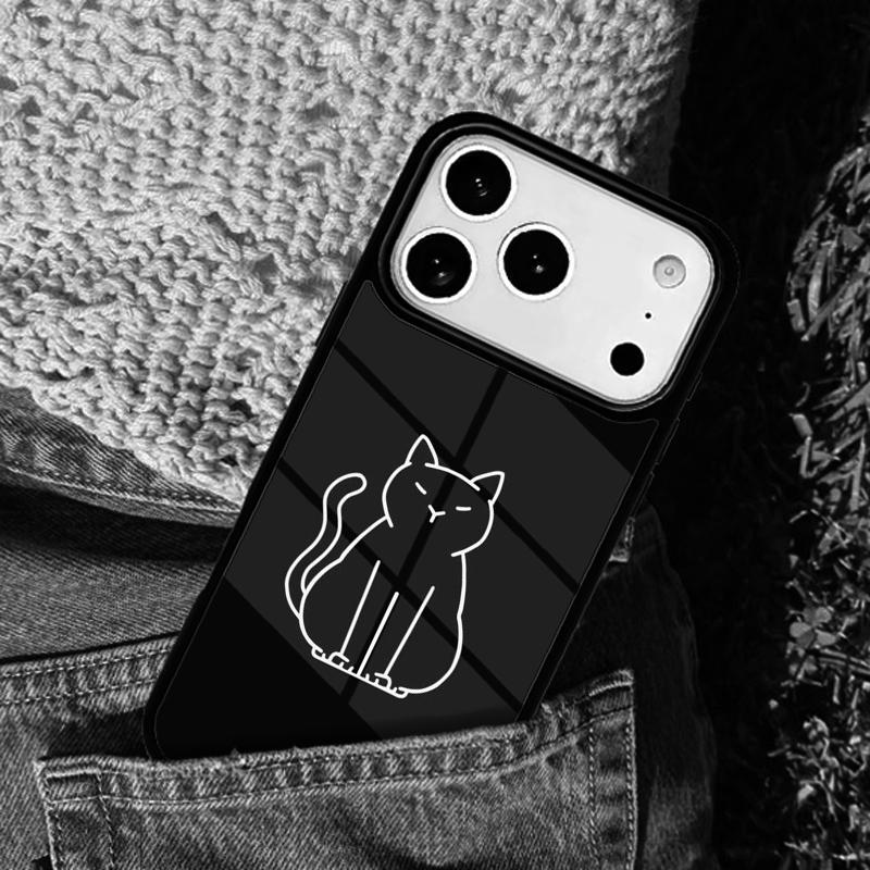 Minimalist line Cat mobile phone case Compatible with IPhone 17 16 15 14 13 12 11Pro Max 17 Air cover