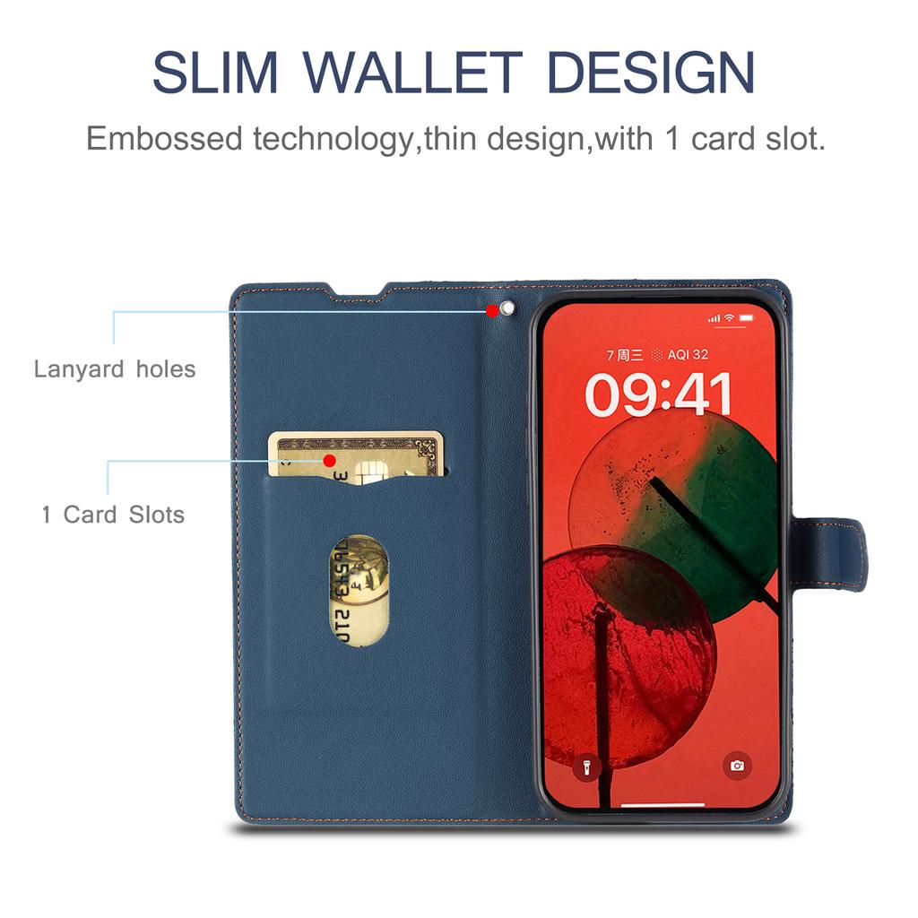 For Samsung Galaxy S25+ Case Dots Imprinted PU Leather Flip Phone Cover with Card Slot, Strap