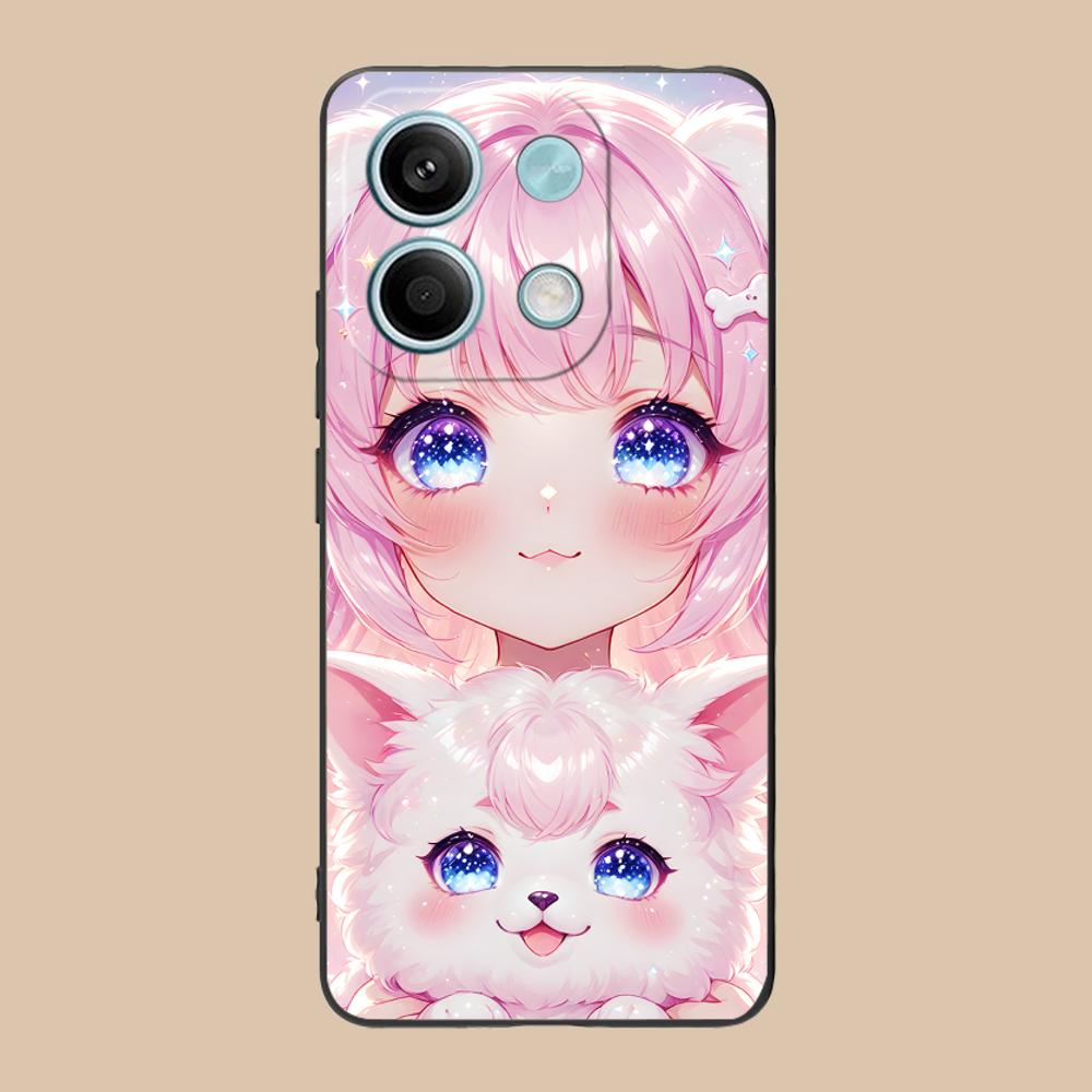 Girl Dog Puppy Matte TPU Mobile Phone Case for Xiaomi 15 14 13 12 Mi 11 T Ultra Lite Pro S X 5G Colorful Printing Cover