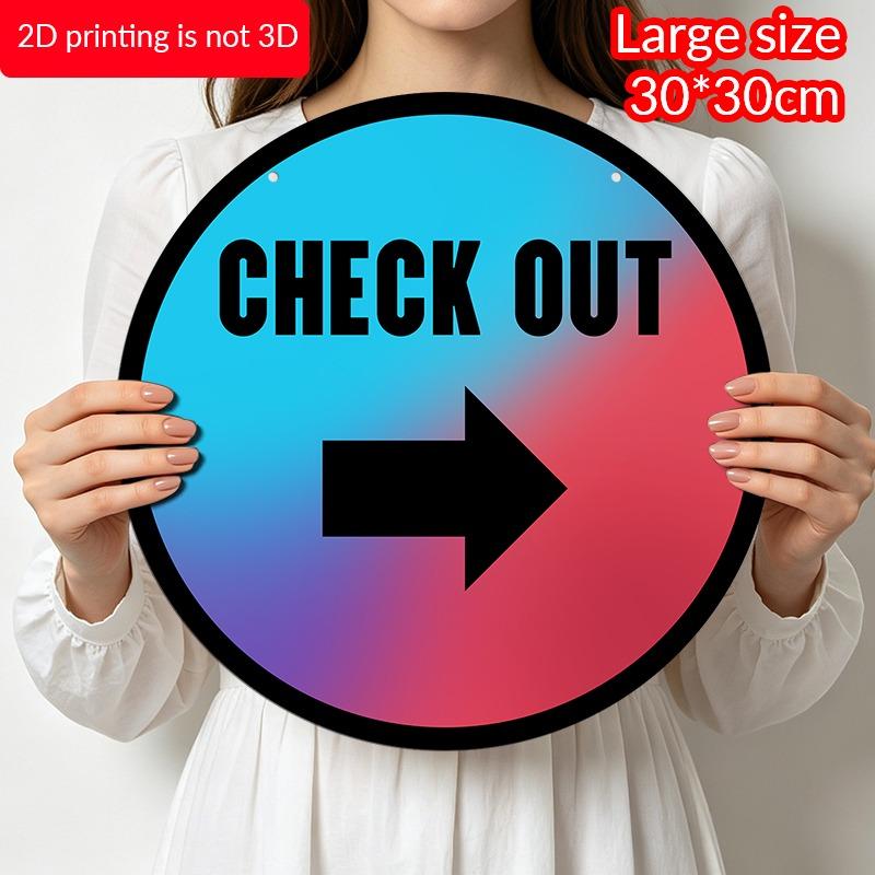 Check Out Arrow Metal Wall Art 7.87x7.87 / 11.81x11.81 Inch Round Aluminum Sign for Shop Cafe Restaurant Business Wall Decor