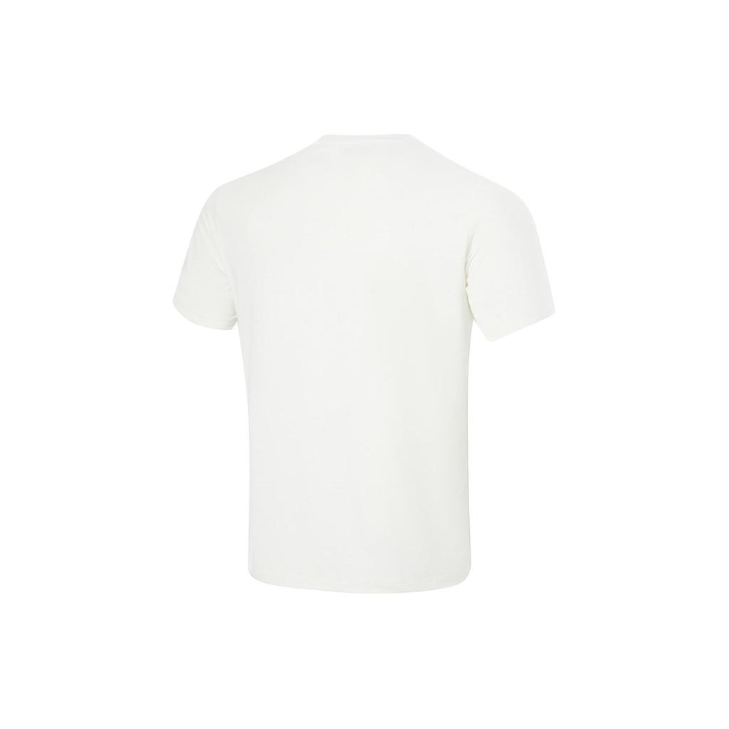 Li Ning Plain Pullover Round Neck Sports Short Sleeve T-Shirt Men Tops Off-White ATSU065-2