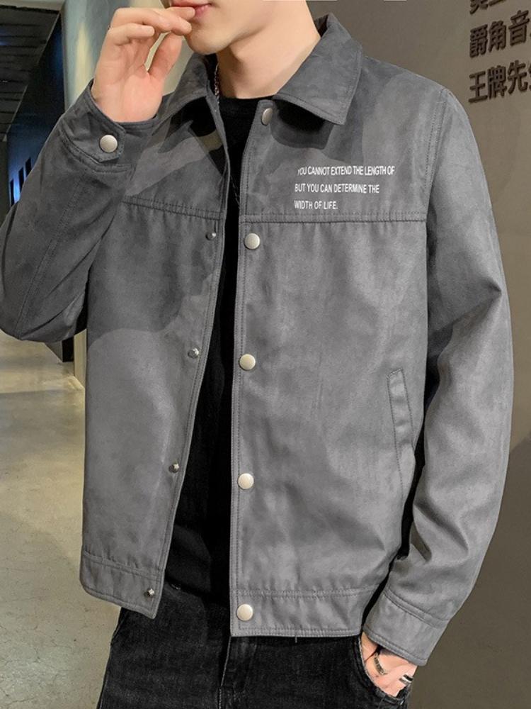 Spring and Autumn New Product Men's Warmed Long Sleeved Black Work Jacket Coat Men Loose Lapel Jacket Coat