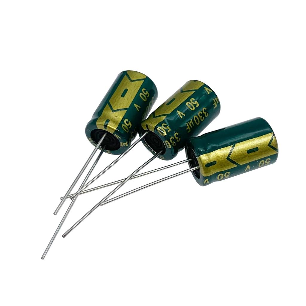 20pcs 50V 330UF Capacitor 10x17MM(0.39x0.67in) High Frequency Aluminum Electrolytic Capacitors for TV, LCD Monitor, Game