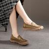 Fashion AIYUQI Women's Loafers Retro Flat 2025 New Slip-Ons Women Shoes Large Size Comfortable Genuine Leather Female Sneakers