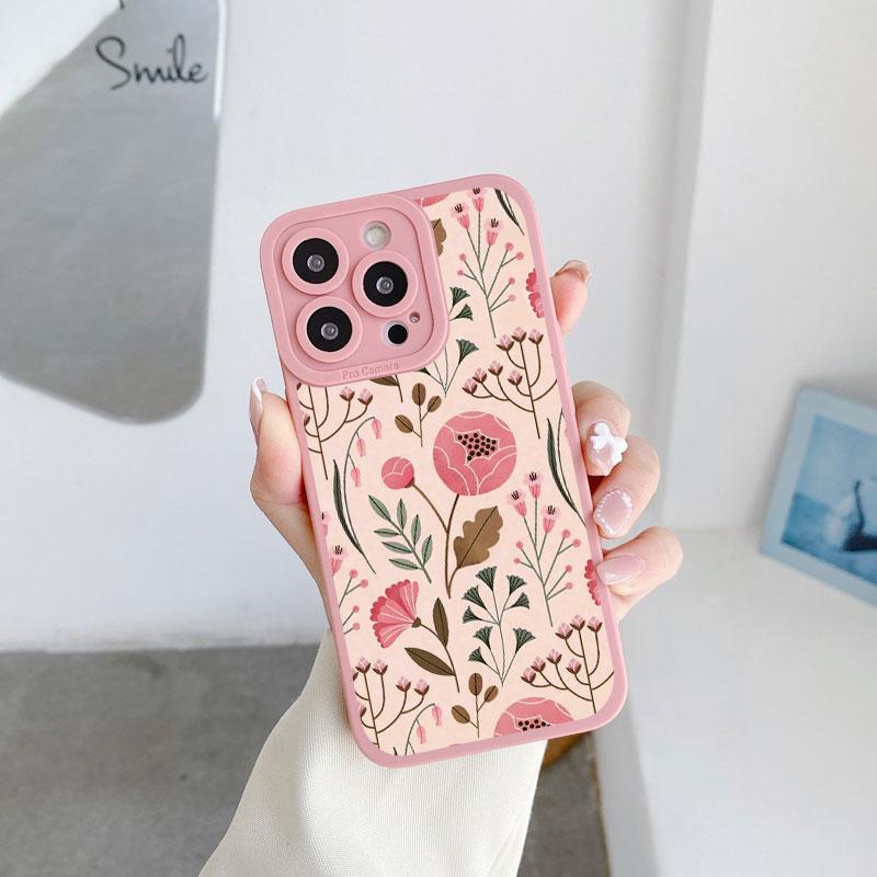 Fashion Luxury Flower Floral Funda Case for Iphone 14 Pro Max Plus 13 12 11 Pro Max XR X XS 8 7 Plus SE 2020 Soft Silicone Shell