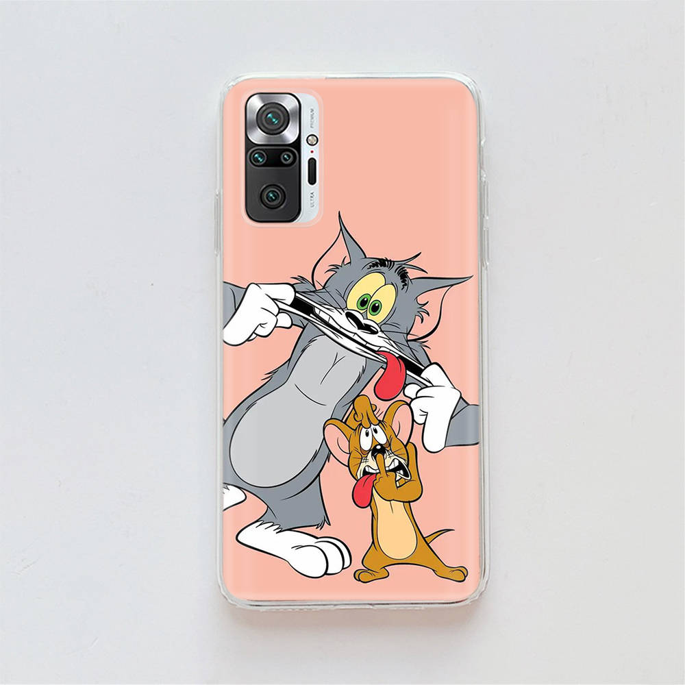 Transparent Case for Samsung A04 A14 A23 A34 A54 M23 M33 M52 M53 Realme Narzo 50 50I 50a Prime C35 C55 C30S 10 9 Pro T-92 Tom Jerry Cat