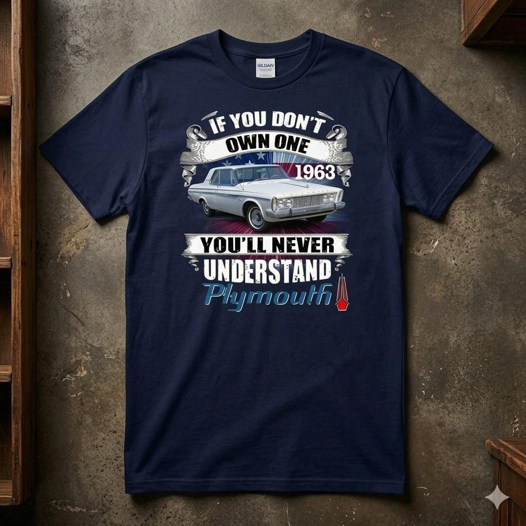 1965 Plymouth Valiant Signet T-Shirt Classic Car Graphic Tee L