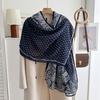 Oversized Korean Linen Shawl Dual-purpose Silk Scarf Travel Photo Sun Protection Beach Towel Extended Scarf Women's Versatile