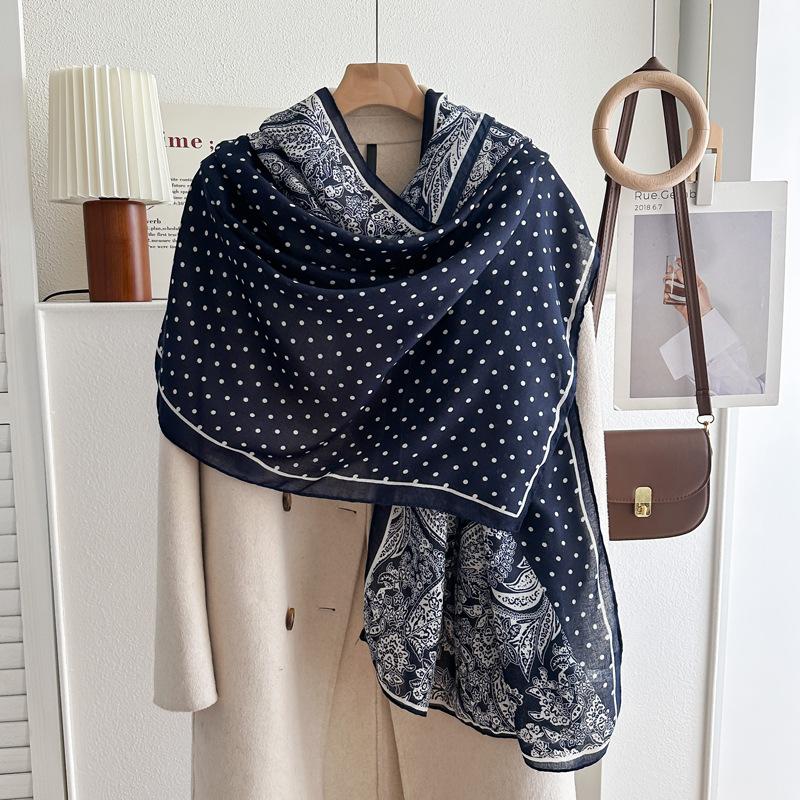 Oversized Korean Linen Shawl Dual-purpose Silk Scarf Travel Photo Sun Protection Beach Towel Extended Scarf Women's Versatile