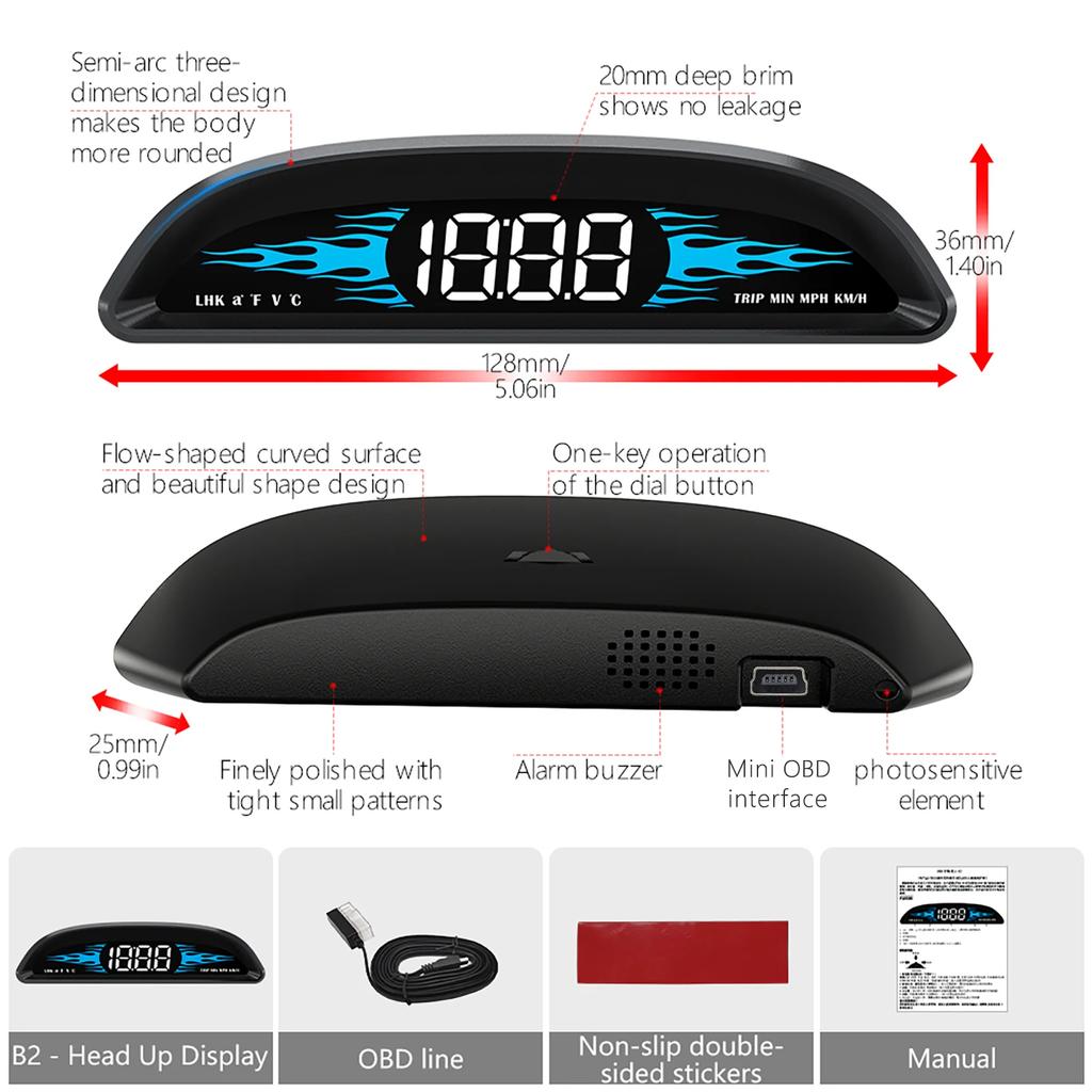 B2 G2 OBD / GPS Multifunctional Car HUD Head Up Display Car Speedometer Accessories RPM Water Temperature Overspeed Alarm
