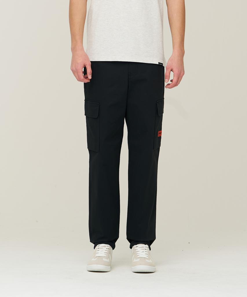 Syupeodeulai Label Slim Cargo Pants Black Sdmlwap60Blk