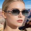 KAJILA 2026 Trendy Square Rimless Sunglasses for Women - Diamond Cut Edge with Snake Head Design