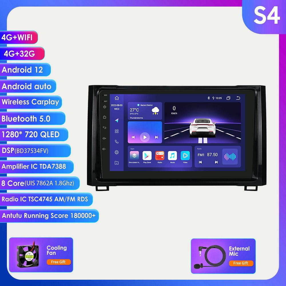 

Hizpo Android 12 Авторадио для Toyota Tundra XK50 2014-2021 Автомобильное радио Мультимедийный видеоплеер Навигация Стерео GPS Carplay 4G RDS BT Bluetooth RDS FM S4 8Core 4G 32G