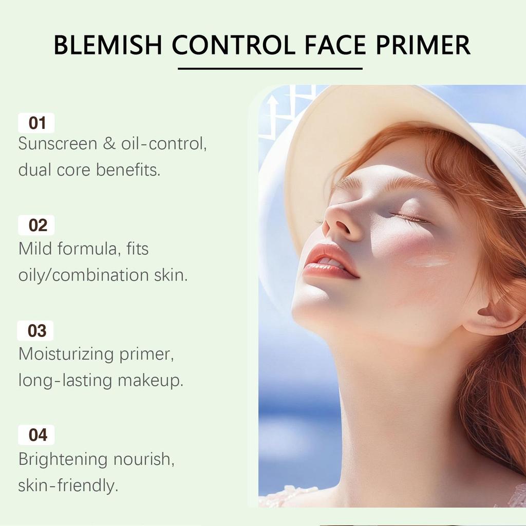 Zephoco Refreshing Primer for Oily-Combination Skin - Crease-Proof and Long-Lasting Makeup Base