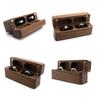 Fashion Wood Ring Box for 2 Rings Slim Double Ring Storage Holder Modern Wedding Ring Bearer Box Decorative Box with Lid