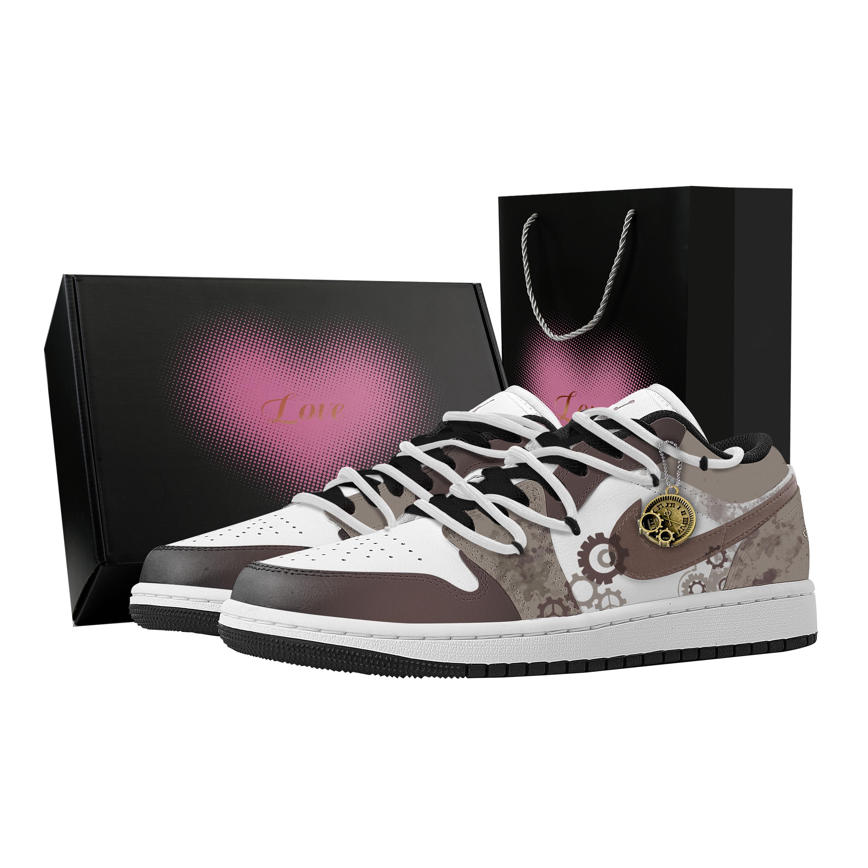 

Jordan Air Jordan 1 Steam Moment, Heart Box Abrasion Resistant Low top Vintage Basketball Shoes Women s Brown DC0774-101(Team773--) 41