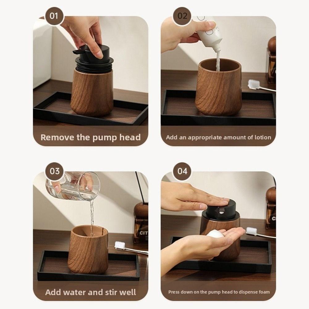 Multifunctional Wood Grain Soap Dispenser Refillable Liquid Lotion Storage Bottles  Restaurant