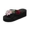 Fashion Summer New Fashion Embroidery Flowers Flip-flops Outside Wear Non-slip Thick Bottom Beach Sandals Slippers Female