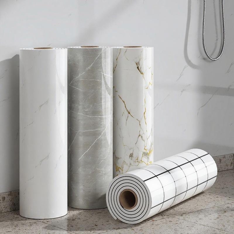 Self-Adhesive Marble Look Wallpaper – 2.0mm Thick Tile Sticker Waterproof & Moisture-Proof Bathroom, Kitchen, Living Room Renovation Decor