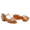 Peep Toe Kids Girls Ballroom Dance Shoes Latin Salsa Low Heel 3.5cm Soft Sole Indoor