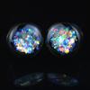 Ein Paar 6-50mm Hypoallergen Acryl Holografischer Glitzer Klarer Kuppel Ohr-Tunnel Regenbogenfarbene Flocken Ohr-Stecker Körperpiercing Schmuck