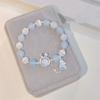 Design Sense Fox Beaded Bracelet for Women Light Luxury Blue Crystal Tassel Feather Bracelet Aesthetic Harajuku Jewelry Gifts