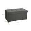 SONGMICS Storage Ottoman, Padded Foldable Bench, Chest with Lid, Solid Wood Feet, Space-Saving, 65L Capacity, Holds Up To 300 Kg, for Bedroom