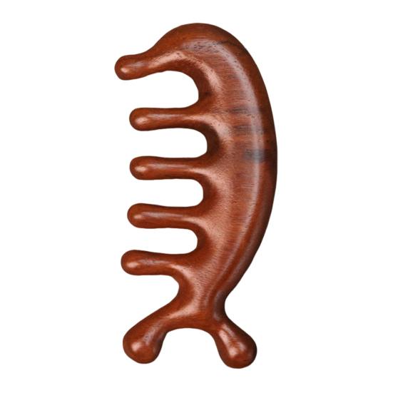 Sandalwood Scalp Massage Comb Multi-functional Meridian Comb Wooden Wide Tooth Face Head Body Massager Guasha Scrubber Tool