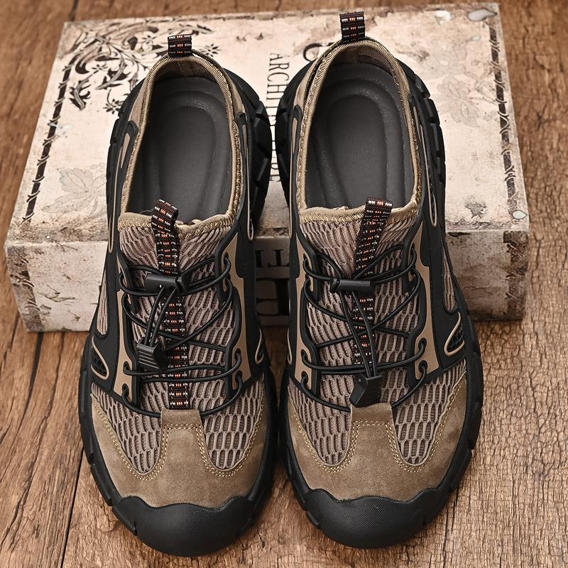 Fashion Fashion Breathable Sneakers Lightweight Mens Casual Shoes Lace Up Male Walking Trainers Quick Dry Wading Aqua Shoes Mesh Flats