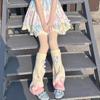 Cute Bowknot Calf Lolita Japanese-style Knitted Leg Warmers Slouchy JK Knee-high Socks Autumn Winter Warm Sweet Girl Socks