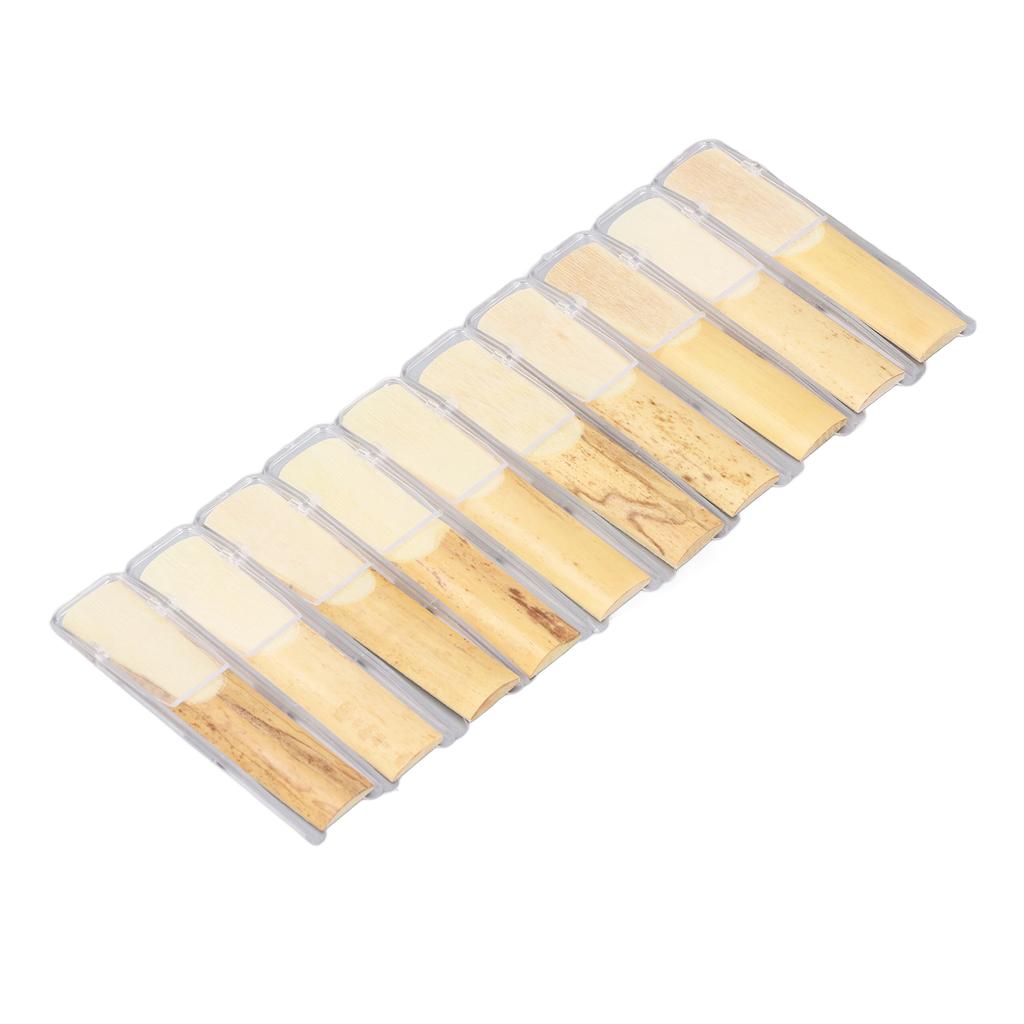 10PCS Tenor Saxophone Reeds 2.5 Strength Bb Key Reeds Replacement for Beginners and Performers 7.9x1.7x0.4cm