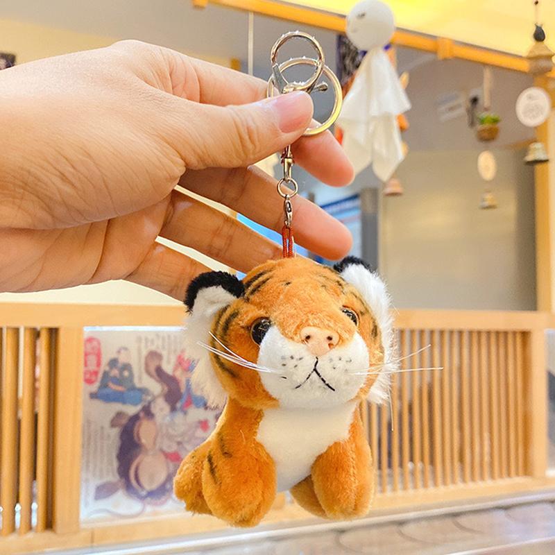 Cute Plush Tiger Doll Keychain Backpack Pendant Tiger Toy Charm Keyring Kids Bag Hanging Pendant