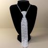 Modern Rhinestones Encrusted Necktie With Metallic Copper Detail Flexible Tie Lightweight Business Dinner Accessory