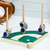 Space Saving Baseball Rings Stand Wood Baseball Rings Stand with Artistic Stadium Designs for Sports Enthusiasts