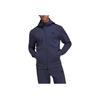 Adidas Solid Color Logo Applique Zip-Up Hooded Jacket Men Tops Blue HC5780