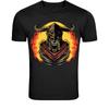 Skull Warrior Helmet T-Shirt - Dark Fantasy Fire Knight Graphic
