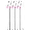 Straw Glass Straw Reusable Clear Bent Cute Straws for Drinking Smoothie Cocktail Shakes Beverages