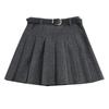 Women's 2025 Autumn/Winter High-Waisted Pleated Wool A-line Mini Skirt