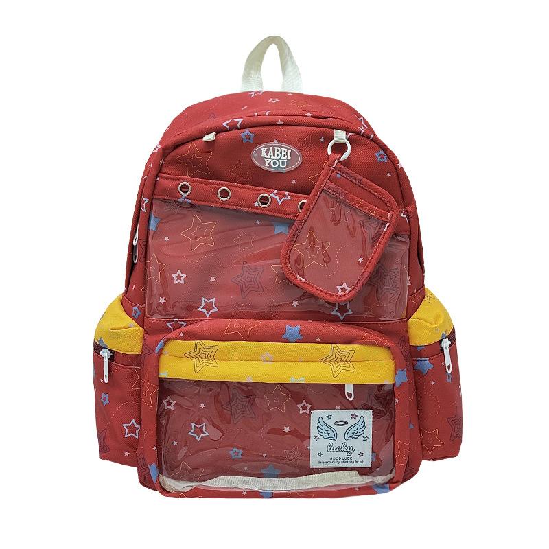 Schoolbag Korean Sweet Girl Wind Pain Bag Backpack Large Capacity Junior High School Campus Class Commuter Leisure Student Backpack