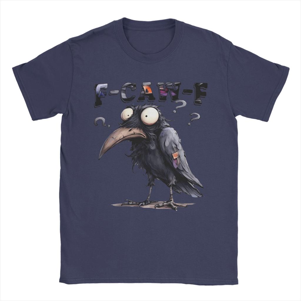 Herren Lustige F-Caw-F Krähen Meme T-Shirts Baumwoll-Tops Vintage Kurzarm O-Ausschnitt T-Shirts Übergröße T-Shirts