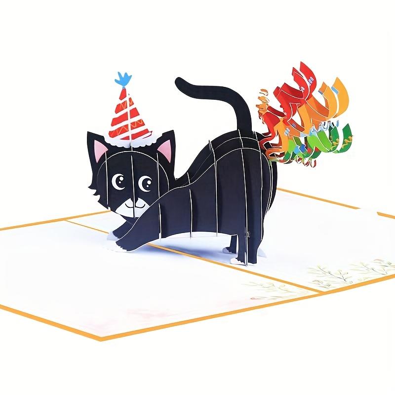Geburtstag Pop-up Karte mit Umschlag Postkarte 3D Schwarze Katze Geburtstagskarte Hochzeitskarten