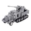 MOC WK2 Deutscher Militärpanzer Fahrzeug gepanzertes Auto Bausteine Set Kriegsszene US-Soldaten Transporteur Steine Spielzeug Jungen Geschenk
