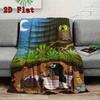 Retro Cartoon Maulwurf Geschichte 2D Flaches Muster Flanell Decke Hohe Qualität Alle Jahreszeiten Wärme und Komfort Perfekt für Weihnachtsgeschenke.PMT0914357