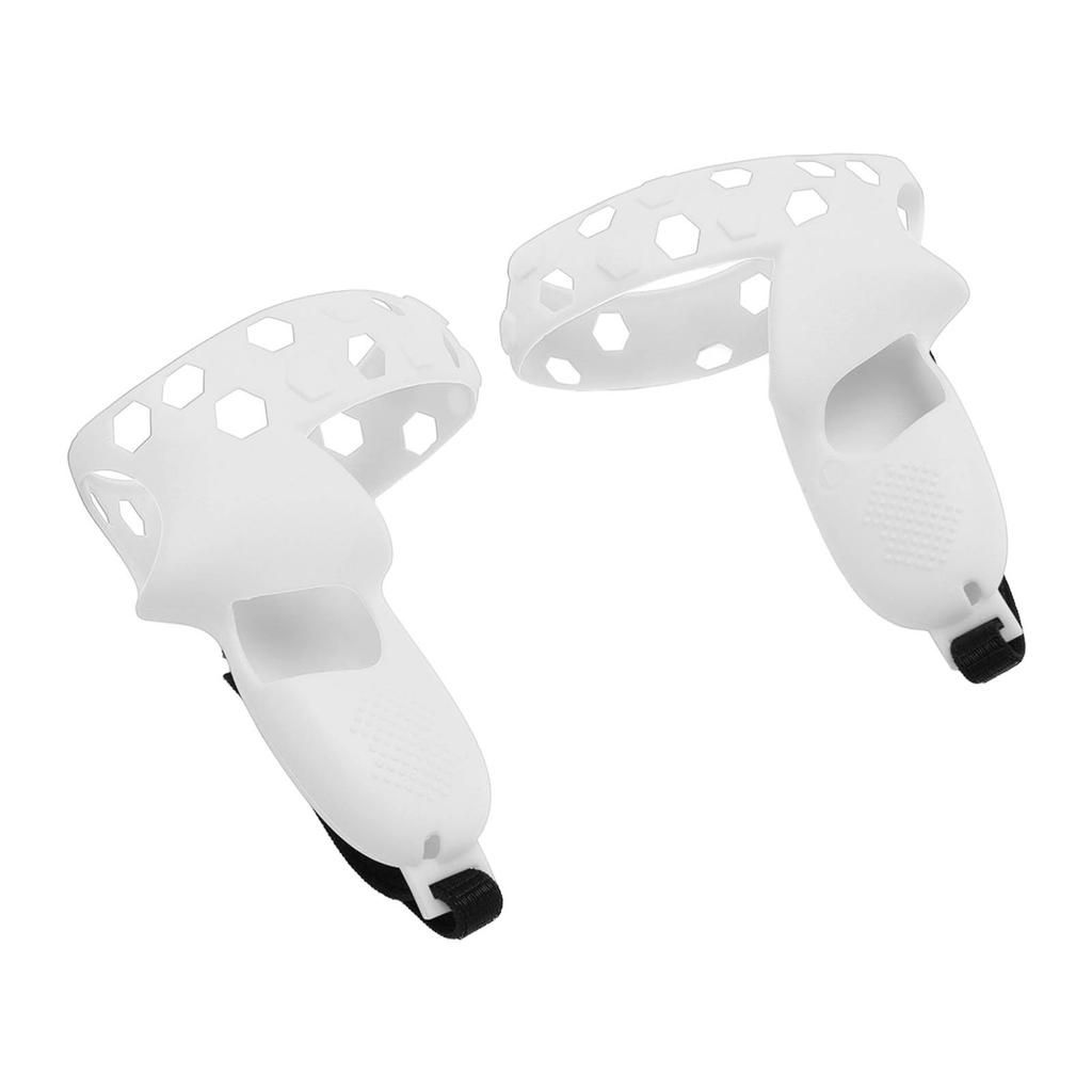 Controller Grip Cover Silicone VR Handle Protective Sleeve Anti Throw Grip Cover Protector with Wrist Strap for Quest 2