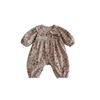 Korean Autumn Floral Romper: Stylish Newborn Cotton Crawling Suit with Peter Pan Collar