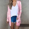Women's Fashion Casual Christmas Printed Mid-Length Cardigan Long Sleeve Jacket