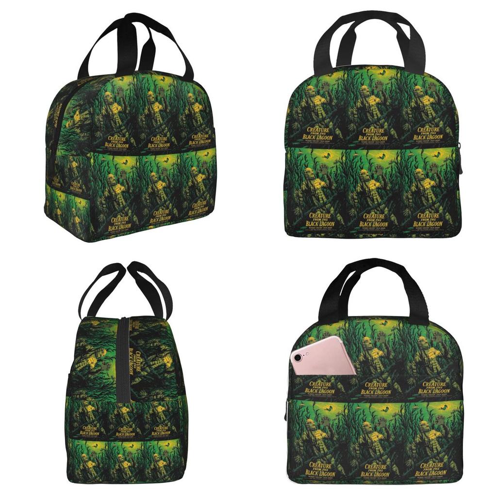 Creature From The Black Lagoon Halloween Monster Insulated Lunch Bag for Kids School Cooler Thermal Food Box Tote Lunch Boxes
