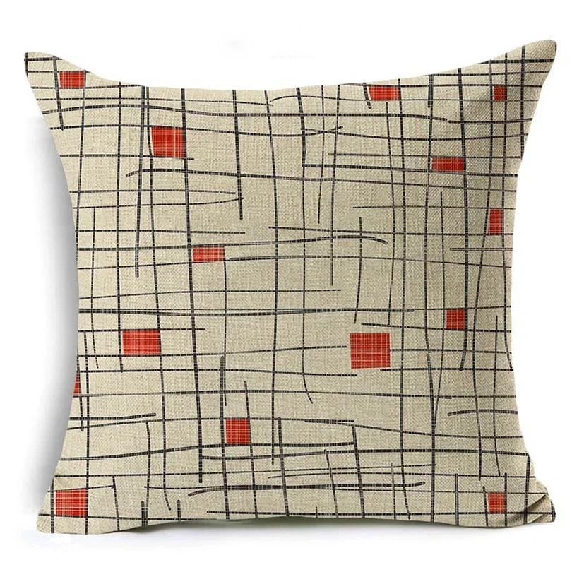 Mandala Graffiti Cushion Cover 45X45Cm Linen Decorative Pillow Cover Sofa Bed Pillow Case